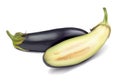 Ripe sliced eggplant